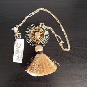 Panacea drusy tassel necklace